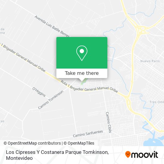 Los Cipreses Y Costanera Parque Tomkinson map