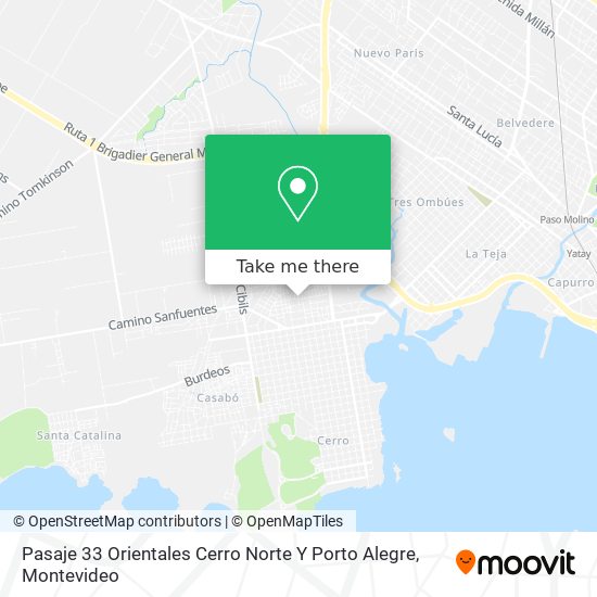 Pasaje 33 Orientales Cerro Norte Y Porto Alegre map