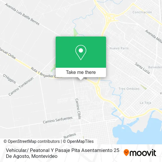 Mapa de Vehicular/ Peatonal Y Pasaje Pita Asentamiento 25 De Agosto