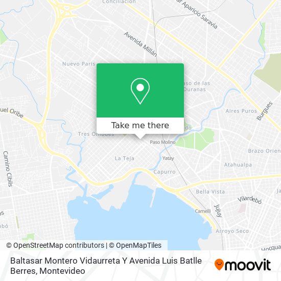 Baltasar Montero Vidaurreta Y Avenida Luis Batlle Berres map