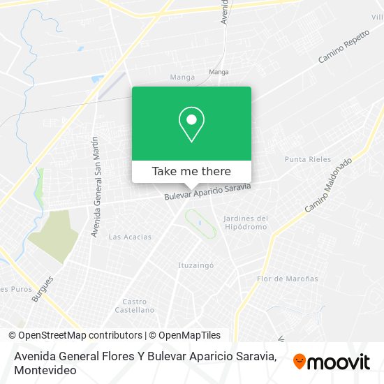 Avenida General Flores Y Bulevar Aparicio Saravia map
