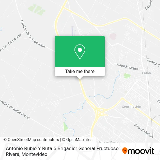 Antonio Rubio Y Ruta 5 Brigadier General Fructuoso Rivera map