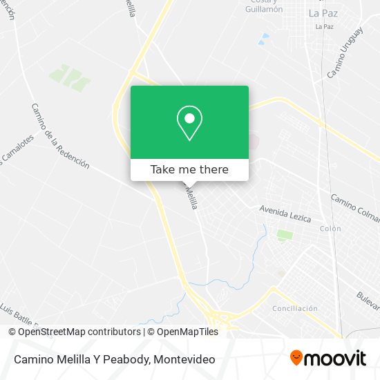 Mapa de Camino Melilla Y Peabody