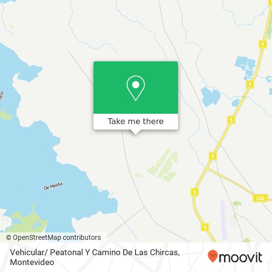 Vehicular/ Peatonal Y Camino De Las Chircas map