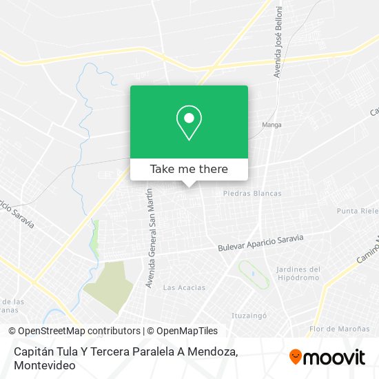 Capitán Tula Y Tercera Paralela A Mendoza map