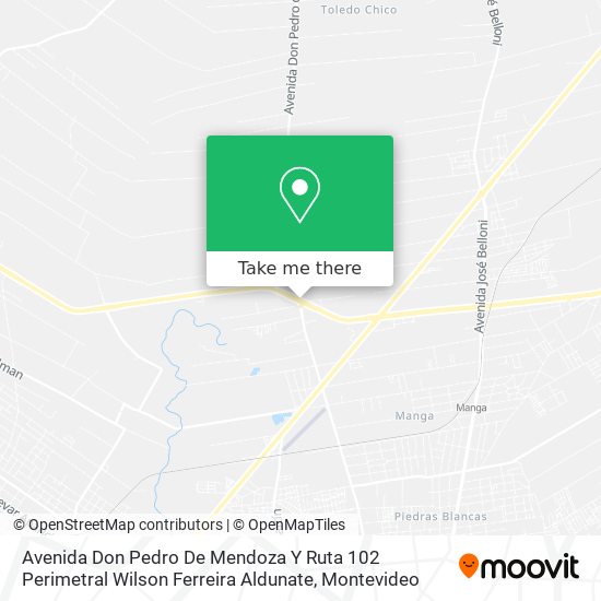 Avenida Don Pedro De Mendoza Y Ruta 102 Perimetral Wilson Ferreira Aldunate map