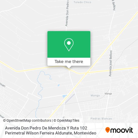 Mapa de Avenida Don Pedro De Mendoza Y Ruta 102 Perimetral Wilson Ferreira Aldunate