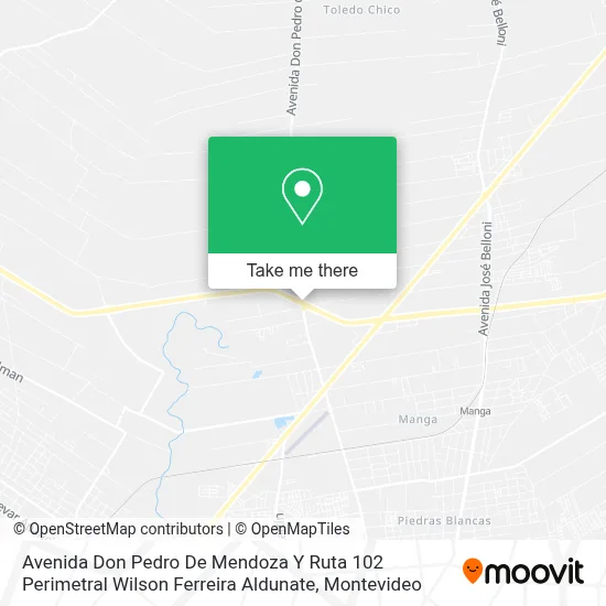 Mapa de Avenida Don Pedro De Mendoza Y Ruta 102 Perimetral Wilson Ferreira Aldunate