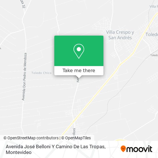 Avenida José Belloni Y Camino De Las Tropas map
