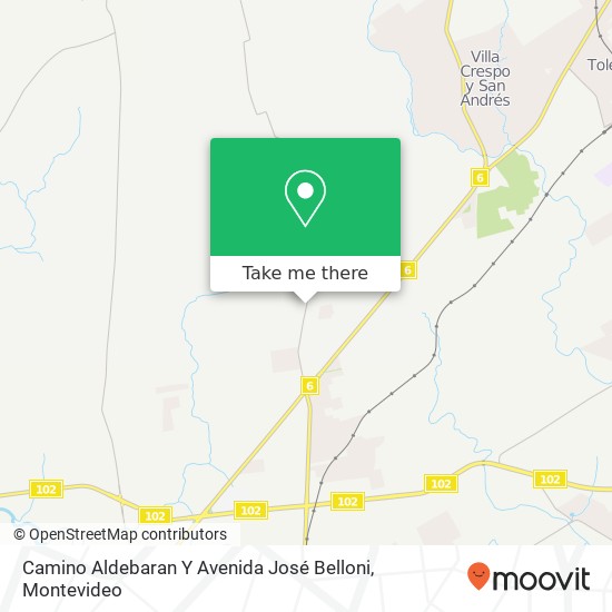 Mapa de Camino Aldebaran Y Avenida José Belloni