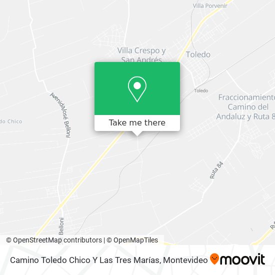 Camino Toledo Chico Y Las Tres Marías map