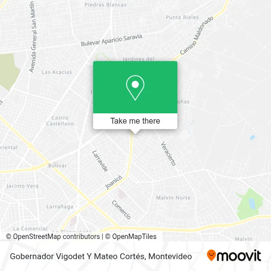 Mapa de Gobernador Vigodet Y Mateo Cortés