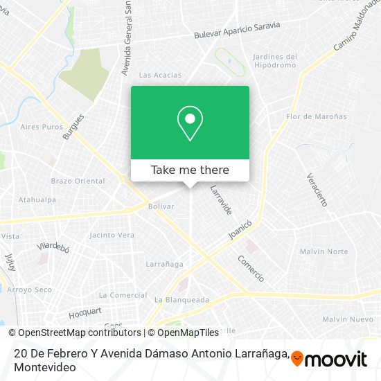 20 De Febrero Y Avenida Dámaso Antonio Larrañaga map