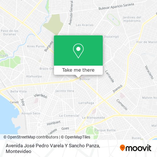 Avenida José Pedro Varela Y Sancho Panza map