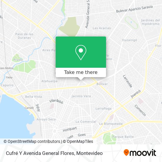 Mapa de Cufré Y Avenida General Flores