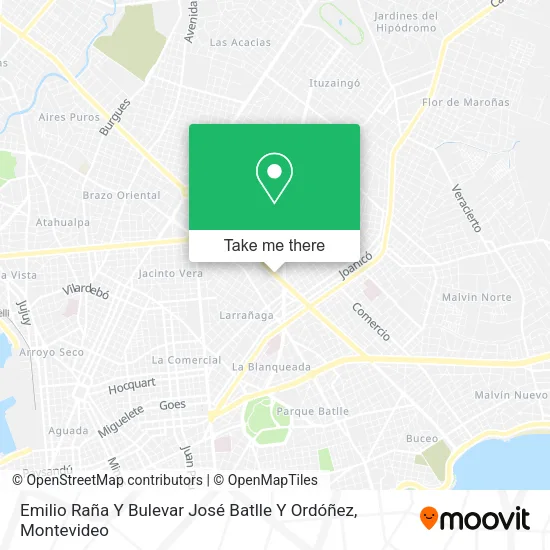 Mapa de Emilio Raña Y Bulevar José Batlle Y Ordóñez
