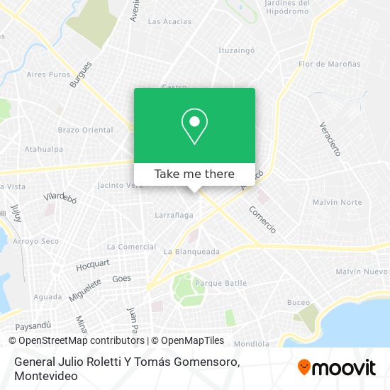 Mapa de General Julio Roletti Y Tomás Gomensoro