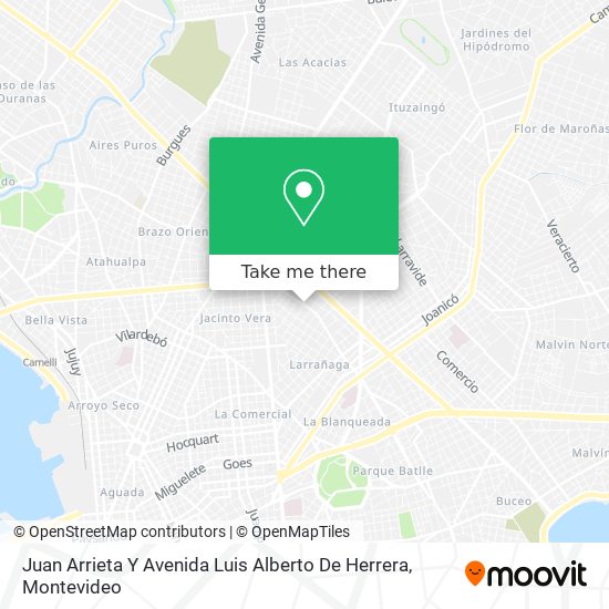 Mapa de Juan Arrieta Y Avenida Luis Alberto De Herrera