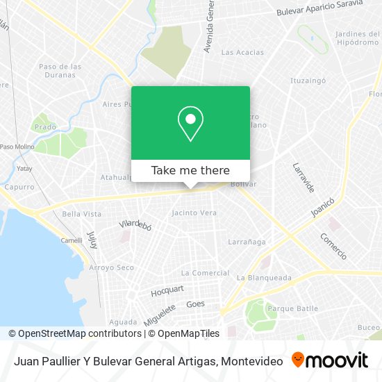 Juan Paullier Y Bulevar General Artigas map