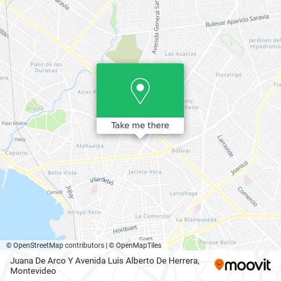 Juana De Arco Y Avenida Luis Alberto De Herrera map