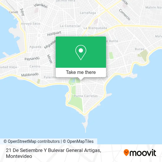 Mapa de 21 De Setiembre Y Bulevar General Artigas