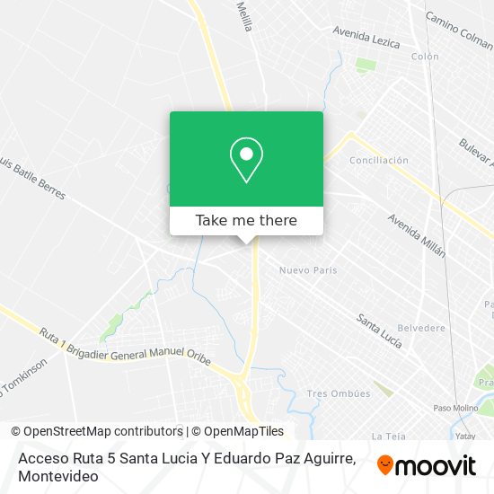 Acceso Ruta 5 Santa Lucia Y Eduardo Paz Aguirre map