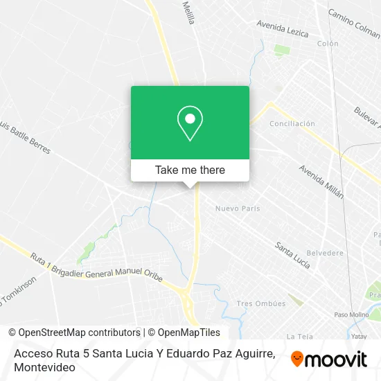 Mapa de Acceso Ruta 5 Santa Lucia Y Eduardo Paz Aguirre