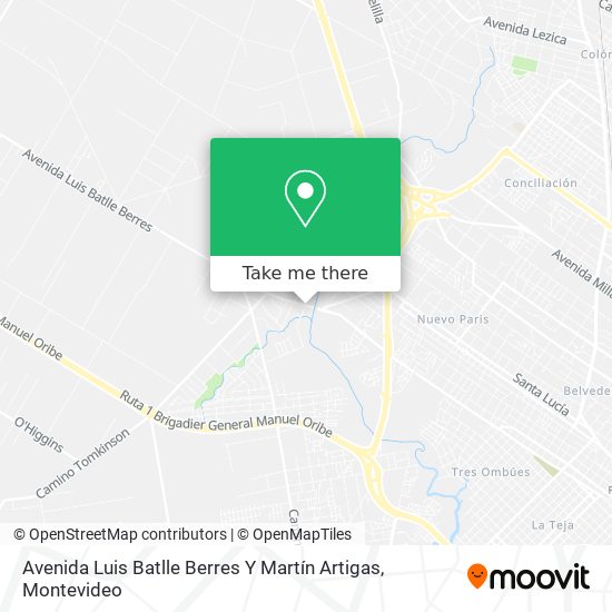 Avenida Luis Batlle Berres Y Martín Artigas map