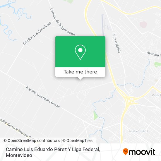 Mapa de Camino Luis Eduardo Pérez Y Liga Federal