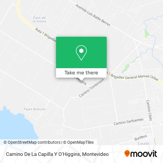 Camino De La Capilla Y O'Higgins map
