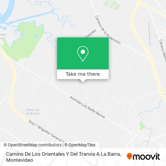 Camino De Los Orientales Y Del Tranvia A La Barra map