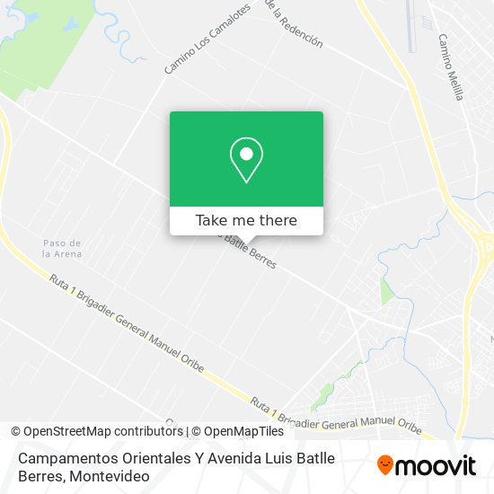 Campamentos Orientales Y Avenida Luis Batlle Berres map