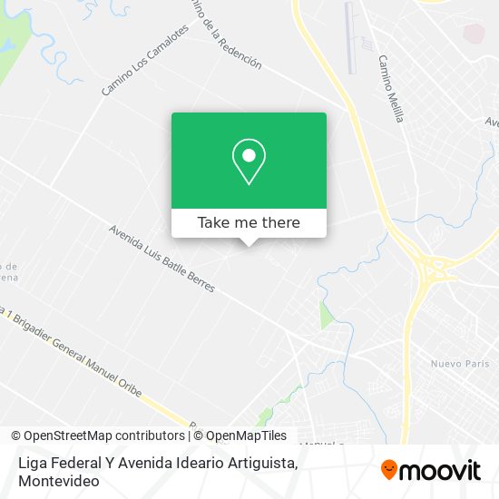 Liga Federal Y Avenida Ideario Artiguista map