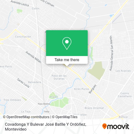 Mapa de Covadonga Y Bulevar José Batlle Y Ordóñez