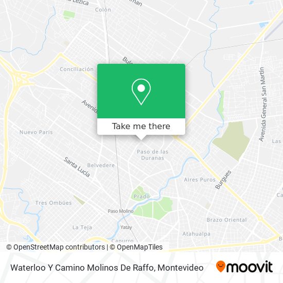 Waterloo Y Camino Molinos De Raffo map