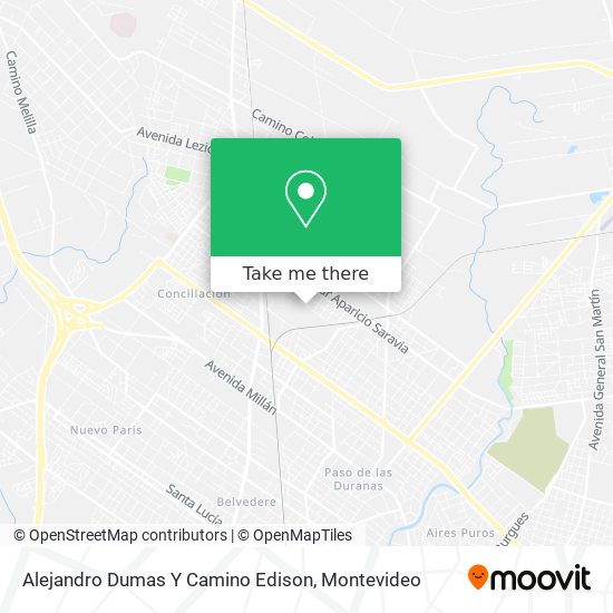 Alejandro Dumas Y Camino Edison map