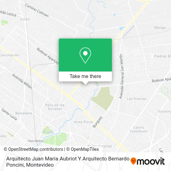 Mapa de Arquitecto Juan María Aubriot Y Arquitecto Bernardo Poncini