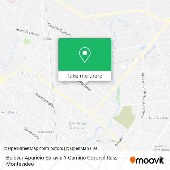 Bulevar Aparicio Saravia Y Camino Coronel Raiz map