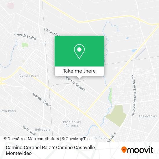 Camino Coronel Raiz Y Camino Casavalle map
