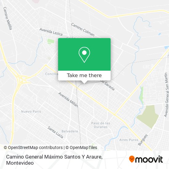 Camino General Máximo Santos Y Araure map