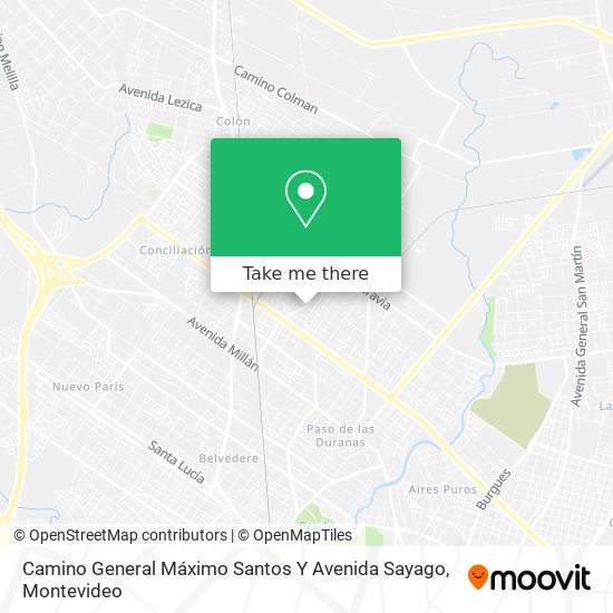 Camino General Máximo Santos Y Avenida Sayago map