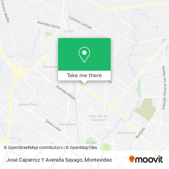 José Caparroz Y Avenida Sayago map