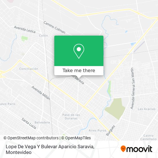 Lope De Vega Y Bulevar Aparicio Saravia map