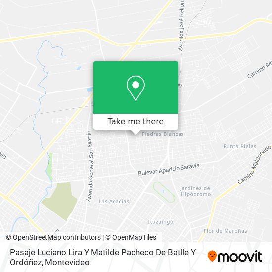 Pasaje Luciano Lira Y Matilde Pacheco De Batlle Y Ordóñez map