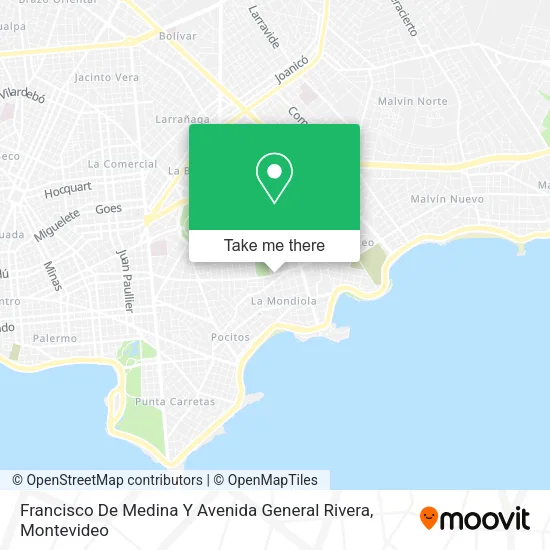 Francisco De Medina Y Avenida General Rivera map