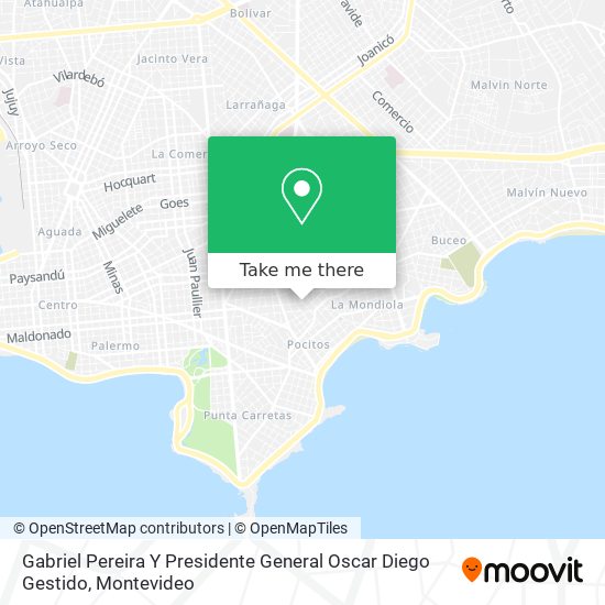 Mapa de Gabriel Pereira Y Presidente General Oscar Diego Gestido