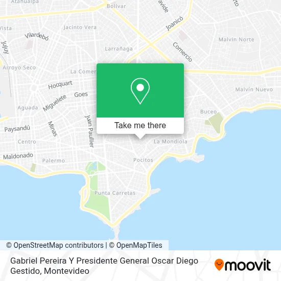 Mapa de Gabriel Pereira Y Presidente General Oscar Diego Gestido