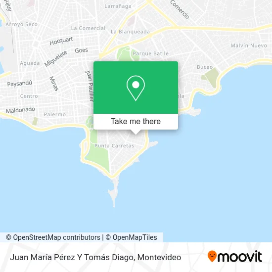 Juan María Pérez Y Tomás Diago map