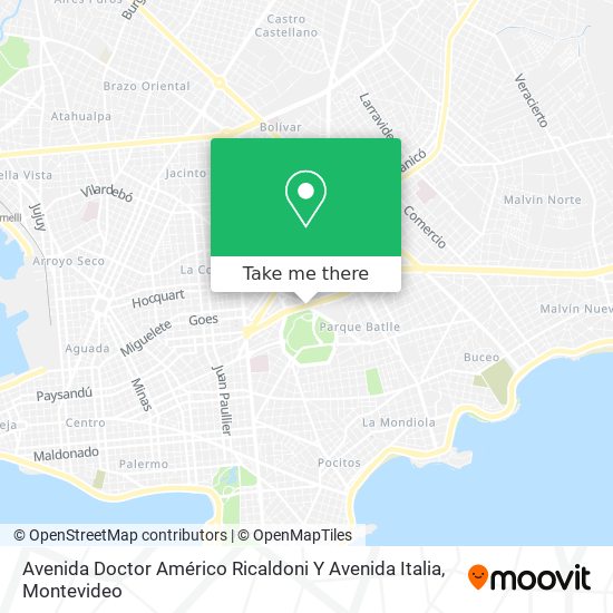 Avenida Doctor Américo Ricaldoni Y Avenida Italia map