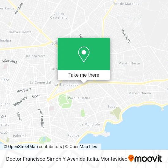 Mapa de Doctor Francisco Simón Y Avenida Italia